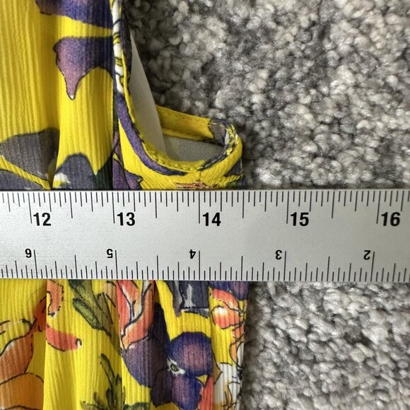 Maeve Dress Womens 4P Yellow Floral Tiered Maxi Sleeveless V-Neck Anthropologie - Picture 3 of 6